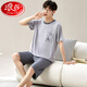Langsha Modal men's pajamas suit summer shorts shorts thin summer ice silk feel loose casual large size home G[6623] Modal shorts-cool and breathable L [recommended 100-120 Jin[Jin equals 0.5 kg]]