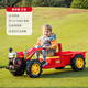 Maidoxiong Kinder-Elektroauto-Traktor-Kinderspielzeugauto 2-10 Jahre alt können auf einem super großen, mit vier Rädern versehenen Baby-Kinderwagen sitzen. Rot: Dual Drive + Large Battery + Ledersitz -Fernbedienung