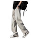 Holzspecker-Freizeithosen für Männer 2025 Sommer Trend Ice Seide Lose geradlinige Hosen für Männer Teenager Vielseitige Draping Feeling High-End-Hosen für Männer 6636 Schwarz 2xl empfohlen 150-165jin [Jin gleich 0,5 kg]