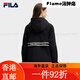 斐乐（FILA）FILA 官方女士梭织外套2025春新款时尚简约休闲宽松 正黑色-BK XS155/76A 均码