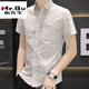 Mr. Bu 2025 Nouvelle chemise Summer Summer Men's Claid Plaid Shirt Casual Korean Style Slim Vêtements 844 Kaki M 80-104Jin [Jin est égal à 0,5 kg]
