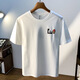 Hongsilinyi gran tamaño 200 Jin [Jin equivale a 0,5 kg] Camiseta de manga corta de cuello redondo para hombres 2025 Algodón impreso de estilo Hong Kong de verano más grasa más hombres más grandes White 2 JSW9926 M Recomendado 90-108 Jin [Jin equivale a 0,5 kg]