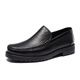 Bindu jbenato Bindu men's shoes autumn and winter men's business formal leather shoes men's genuine leather soft sheepskin plus velvet dad's shoes black four seasons - E2T12101T 44