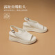 Jiuzi Annako Las sandalias de tacón gruesas de cuero gruesas para mujeres 2025 Nuevo belleza de pescado madre de verano beige 34