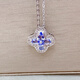 Chili's new natural 3a full body tanzanite pendant dark blue 925 silver fashion simple inlaid