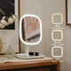 LED beauty mirror, make-up light mirror, desktop mirror, smart, with light, bedroom table, beauty fill-in light, Women's Day gift for girlfriend, off-white LED make-up mirror