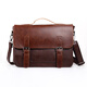 
POLO retro Crazy Horse PU leather postman bag shoulder bag trendy men's new style cross-span bag business casual briefcase electric black 1