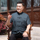 Hawit Old Man Ice Silk Tang Anzug Ein komplettes Set von Männern mittleren und älteren Kurzärärmelen-Dads Sommer-Freizeitanzug chinesischer Großvater Anzug Green [Top nur] S 3895-115jin [Jin ist 0,5 kg]