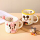 Disney Genuine Children's Cartoon Anti-fall High-Value Water Cup Genuine Coffee Cup Milk Cup Home Ceramic Cup Minnie Moon Cup
