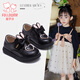 Fuluo Mi Girls Toddler Shoes Spring and Autumn New Sweet and Style Small Leather Shoes Children's Soft Sole Comfortable Princess Shoes Black 28
