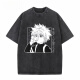Jiuvia summer hip-hop street cotton t-shirt washing retro Japanese anime full-time hunter Hunter x Hunter trend B1342 washing black S