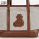 Teenie Weenie Bearnova Damen Umhängetasche 2025 Sommer Neu einfacher und modisches lässiges Pendelpendel -Leinwand Bag Brown Fre