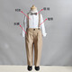 He Jiagong birthday children's suit suit little host flower girl boy British suit boy dress jacket piano white long sleeves black trousers striped suspenders bird plaid collar 110