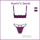 奥斯汀娜的秘密 AUSTIN'S SECRET性感免脱小胸显大套装女诱惑免脱火辣三点式制服 紫色文胸+内裤+1048黑吊带丝袜 M_80--100斤