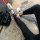 LangSha shark pants women's Korean style wear tight high waist, belly, hips, and thin legs in spring and autumn summer, thin pants, leggings, light gray L [100-130Jin[Jin equals 0.5 kg]]