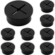 Cat Desktop Threading Hole Cover Mobile Phone Counter Dustproof Wire Hole Plug Small Hole Cross-Wire Rubber Plug Cross Silicone Hole Black 20mm Black 10 Pack
