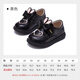Fuluo Mi Girls Toddler Shoes Spring and Autumn New Sweet and Style Small Leather Shoes Children's Soft Sole Comfortable Princess Shoes Black 28
