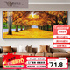 Sanqi Tiger Goldbeschichtete Wohnzimmer Hängende Malerei Modernes atmosphärisches Sofa Hintergrund Wanddekoration Malerei Golden Avenue Landschaftsölmalerei Wandmalerei L3294-Hongyun Dangtou-B 40*100 Leinwand Texturmalerei*PS Fotorahmen [Schwarz/Gold] Fotorahmen