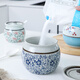 Carole ceramic high temperature resistant lard jar old-fashioned household kitchen oil-splashed pepper special jar with lid salt jar blue and white porcelain anti-cracking small blue and white + spoon 280ml