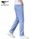 Septwolves Jeans de seda de hielo Pantalones delgados de verano para hombres Menores Tennis azul 2025 Nuevos pantalones largos elásticos y ligeros 9767 azul claro + 6899 gris claro_pecial* 2 piezas 28 _ circunferencia de la cintura 2 pies 1 adecuado para aproximadamente 90-100 jin [Jin iguala 0.5 kg]