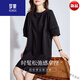 ROMON high-end European station large version loose lazy style mid-sleeved T-shirt dress is super popular this year's popular skirts. High-end brands + black + top ten brands of women's clothing M
