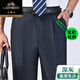 Modèle mince d'été de voiture classique sans fer à repasser en soie en soie double pantalon plus gras plus taille moyenne d'âge moyen et âgée haute taille profonde pantalon masculin [double plissé] 6621 Rich Grey Thin Model 30 (2 pieds 3)