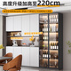
Side cabinet with high cabinet integrated against the wall Modern simple wine cabinet water cabinet cabinet style 12200*40*220cm package installation Double door