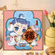 Ilusión Q Versión de Nezha: La pintura al óleo de mar del Child de Devil Child Diy Ao Bing Nezha Cartoon Animación 2025 Pintura al óleo hecha a mano Nezha J1047 20*20cm Madera maciza Marco interno Inter