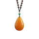 Beeswax pendant sweater chain women's long high-end retro accessories fashion temperament ethnic style decorative necklace large water drop double-sided two-color pattern 1 piece