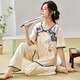 Женская пижама с коротким рукавом Yalu Set Set Summer Thin Bloys New New китайского стиля имитация хлопковая домашняя одежда можно носить за пределами LZY9905 M (предлагается 75-95JIN [JIN равняется 0,5 кг])