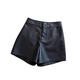 New small leather shorts for women in autumn and winter, new black American shorts, versatile high-waisted A-line European goods, black XL (recommended 115-125 Jin Jin equals 0.5 kg)