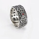 Yechi retro garnet Pixiu ring men's anti-Thai silver heart sutra men's single ring red corundum golden toad open ring Pixiu-opening design size adjustable