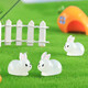
Mini luminous glowing little rabbit cute rabbit model desktop decoration children's room DIY accessories ornaments rabbit ornaments - white - 1 piece