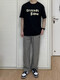 与狼共舞EOOY 冰丝薄款休闲裤男款夏季男生直筒牛仔高街vibe长裤子T恤 灰色5012 伞兵裤 S