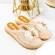 2025 hot summer slippers for women casual and versatile thick-soled small fragrance style anti-odor style ins lightweight one-fold flip-flops 867+4 beige 36 [only one size smaller]