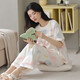 Hongdou (Hodo) Pajamas de verano para mujeres Puertos del algodón puro Pantalones delgados de manga corta Estudiante Lindo traje de estilo coreano Spring y otoño Loose Hogar Y9712 m (recomendado 75-95Jin [Jin iguala 0.5 kg])
