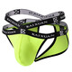 
Hull men's thong ice silk mesh underwear sexy double tick hollow briefs high-transparent underwear men Green KX022-HK S All size