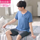 
Modal large-size pajamas men's 2025 new summer modal short-sleeved casual suit for men's home clothes AYX-3519 royal blue L (120-135Jin[Jin equals 0.5 kg])