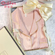 
Ordifen [Three-piece Set] Ice Silk Pajamas for Women in Summer Imitation Silk Short Sleeve Shorts High-end Home Clothing Set L