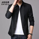 Jeep Spirit Spring and Automne Men's Business Casual Jacket Costume d'âge moyen et jeune veste de couleurs de couleur unie mince mince veste de tranchée mince gris clair 1048 m [suggéré 98-118jin [Jin est égal à 0,5 kg]]]