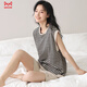 Cat man [gift for girlfriend] Women's pajamas with breast pads, summer sleeveless vest home clothing set, can be worn outside with thin style new style