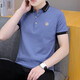 Fat Donglai summer clothes solid color lapel short-sleeved T-shirt men's trendy versatile casual loose top Black QY682 M