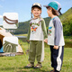 
Dudu Home Children's Autumn Long Sleeve Set Boys Spring and Autumn Casual Two-Piece Set Girls Breathable Tops Long Trousers Camping Style Autumn Clothes Charcoal Gray 100