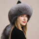 Yinghui fox fur hat for women and men in winter Northeastern ear protection warm genuine leather Mongolian hat ethnic style fur hat for women winter silver fox true color M head circumference 56-58cm