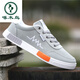 Woodpecker Soft Sole Men's Shoes 2025 Autumn New Fashion Youth Versatile Anti-skate Shoes Breathable Sports Shoes Casual Canvas Shoes QLX-6636 Gray 44