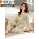 Modal pajamas for women in spring and autumn, thin large size loose long sleeves for students, can be worn on the outside, Korean style suit, winter and summer home clothes, maroon GXT9922 color M (recommended 75-95Jin [Jin equals 0.5 kg])