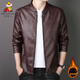 Vogelscheuche's neue Lederjacke für Männer im Frühling, Herbst und Winter Mode Wäsche Solid Color Slim Business Casual PU Leder Jacke plus Samtjacke 8802 Schwarz [Frühlings- und Herbststil] XL (Empfohlen 120-140jin [Jin gleich 0,5 kg]))