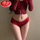 Langsha Red Red Awear's Pure Antibacterial Antibacterial Crootch Sexy Lace Style Zodiac Año 2025 Nuevo pequeño estilo fragante Shorts de niñas [2 paquetes] 6195 vino Rojo + 6388 Vino Rojo M80-105Jin [Jin equivale a 0.5 kg] todos los tamaños