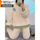 Modal pajamas women's autumn and winter flannel thickened coral velvet student suit long sleeve spring and autumn wear pullover home clothes D04# starfish XL recommendation 110-125Jin[Jin equals 0.5 kg]