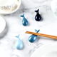 MZXM Japan imported quality 4 pack creative cute spoon holder spoon holder whale ceramic chopstick holder chopstick holder chopstick pillow home use sapphire blue 1 pack
